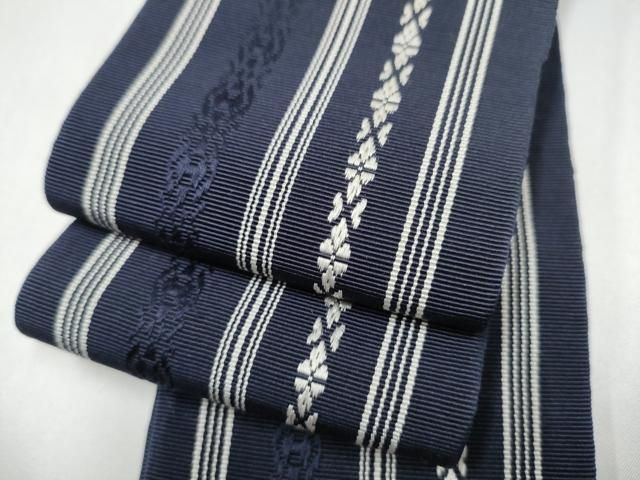 平和屋着物○男性 本場筑前博多織 角帯 献上 正絹 逸品 CABG8942hy
