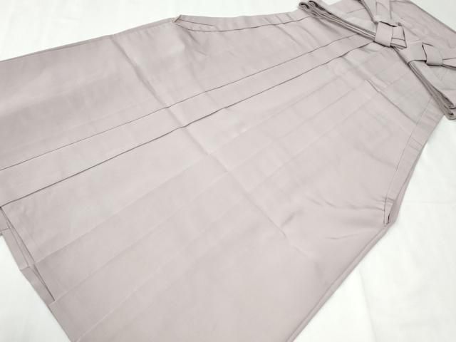 平和屋着物●男性　馬乗り袴　色無地　灰桜色　正絹　逸品　CABG0439yc