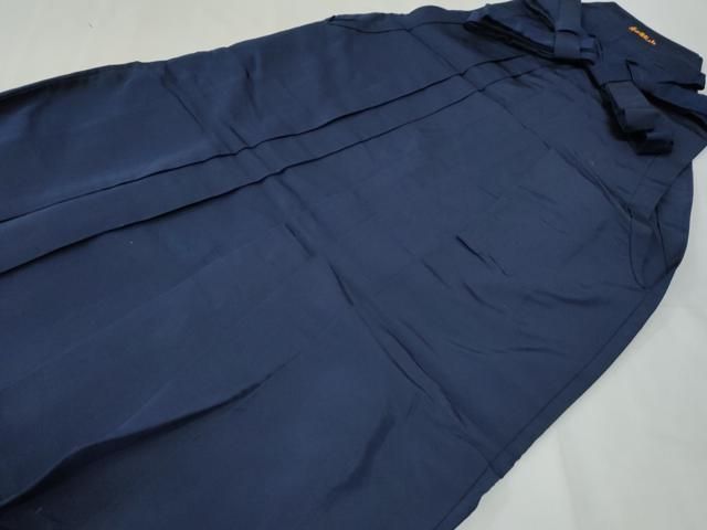 平和屋着物●男性　馬乗り袴　色無地　鉄紺色　正絹　逸品　CABG0440yc 平和屋着物○男性 馬乗り袴 色無地 鉄紺色 正絹 逸品 CABG0440yc