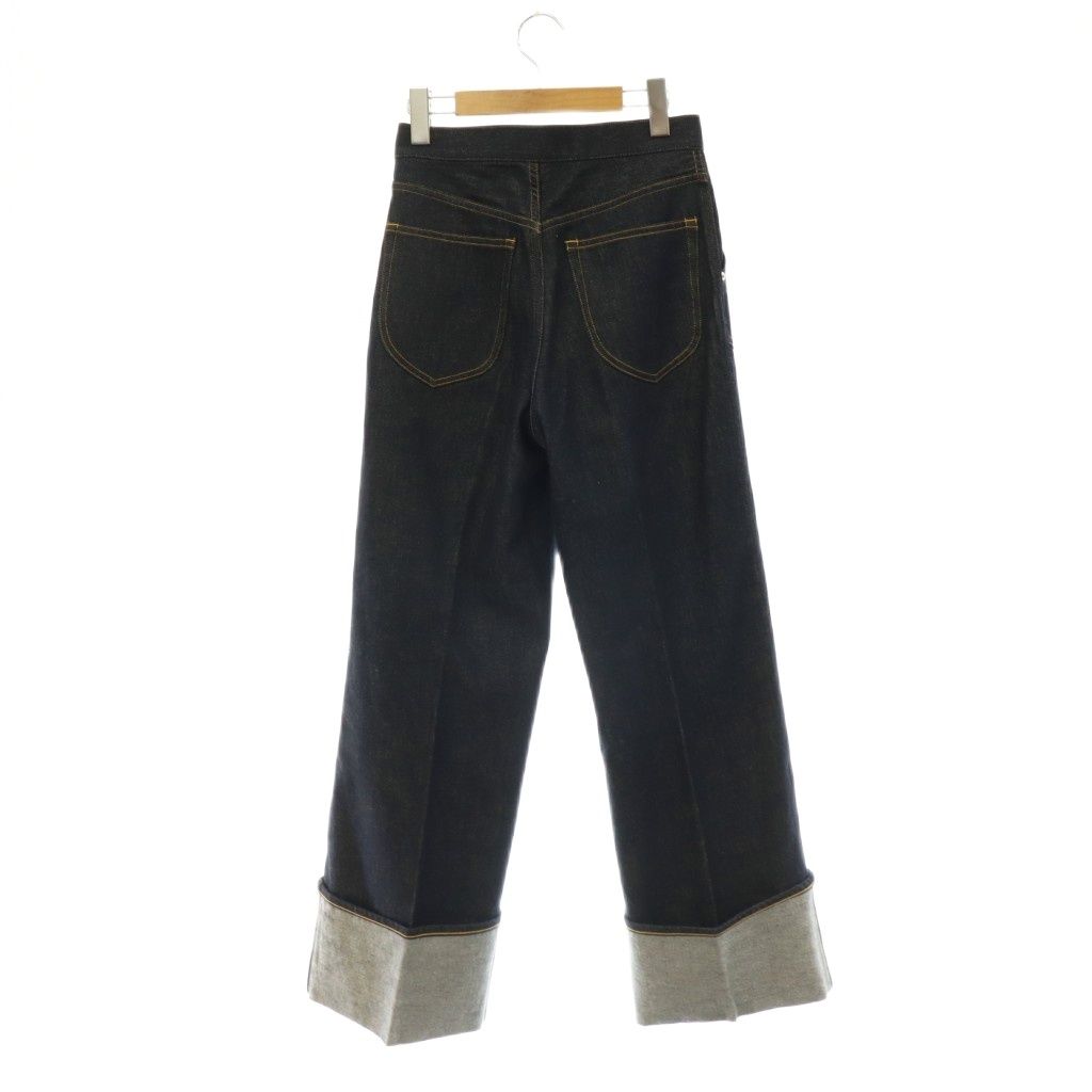 シーニュ Cygne ロールアップデニム Laetitia ジーンズ ワイド ジッパーフライ 0 ネイビー /DO ■OS シーニュ Cygne ロールアップデニム Laetitia ジーンズ ワイド ジッパーフライ 0 ネイビー /DO ■OS