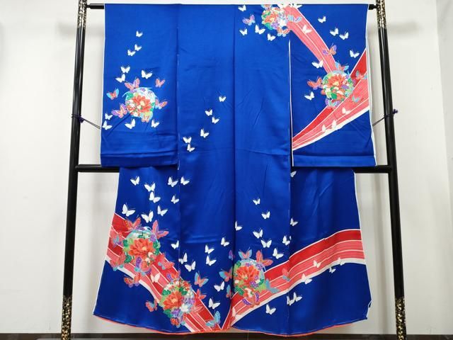 平和屋着物[]七五三　女の子　子供　祝着　花蝶丸文　金銀彩　仮絵羽　逸品　未使用　DABE7317ma