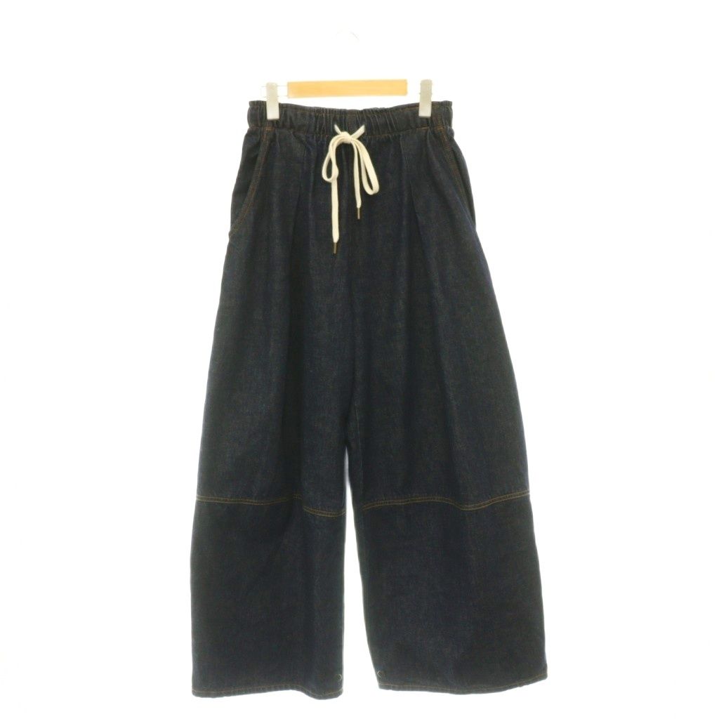 サムシング something atelier SOMETHING DRAWSTRING BALLOON WIDE デニムパンツ ジーンズ ワイド S インディゴ /CX ■OS
