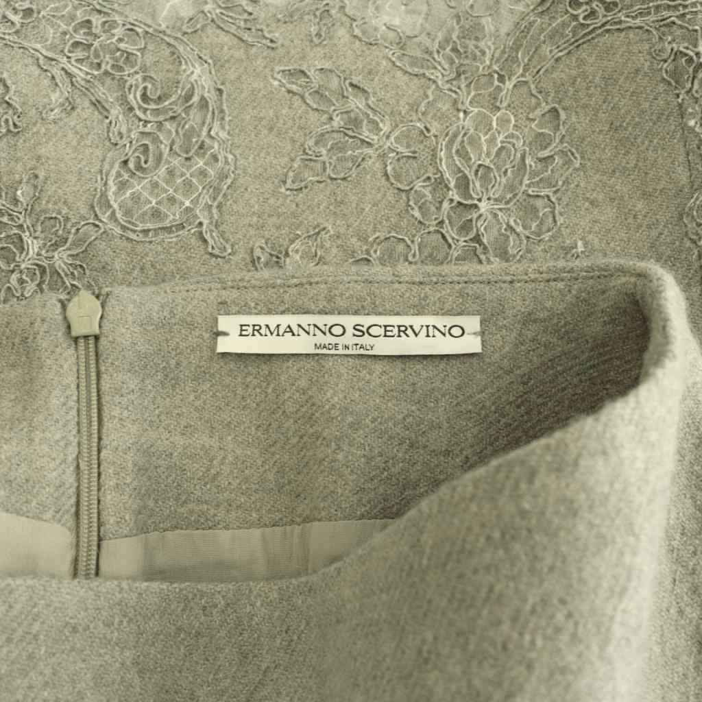 エルマノシェルビーノ ERMANNO SCERVINO ウールレースタイトスカート
