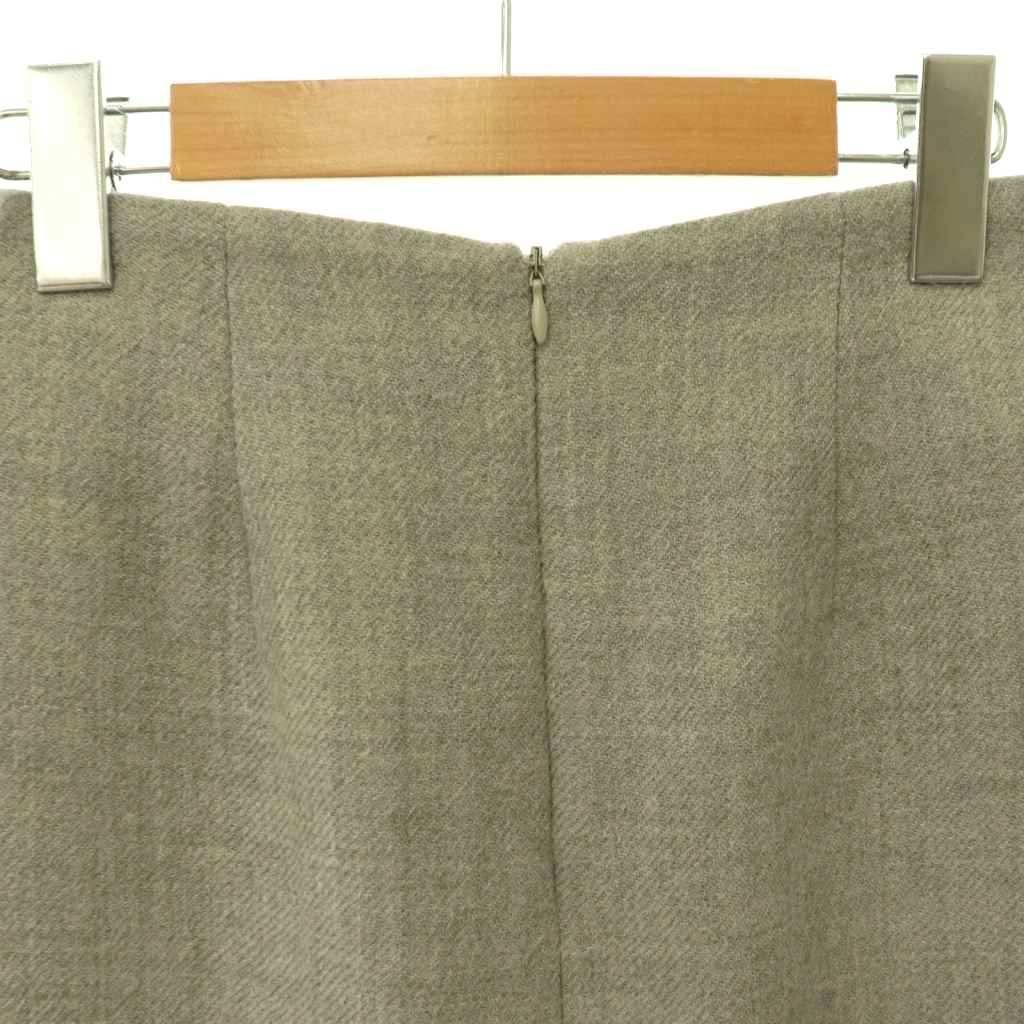 エルマンノシェルビーノ　グレー レースタイトスカート 美品ウールシルクカシミア エルマノシェルビーノ ERMANNO SCERVINO ウールレースタイトスカート
