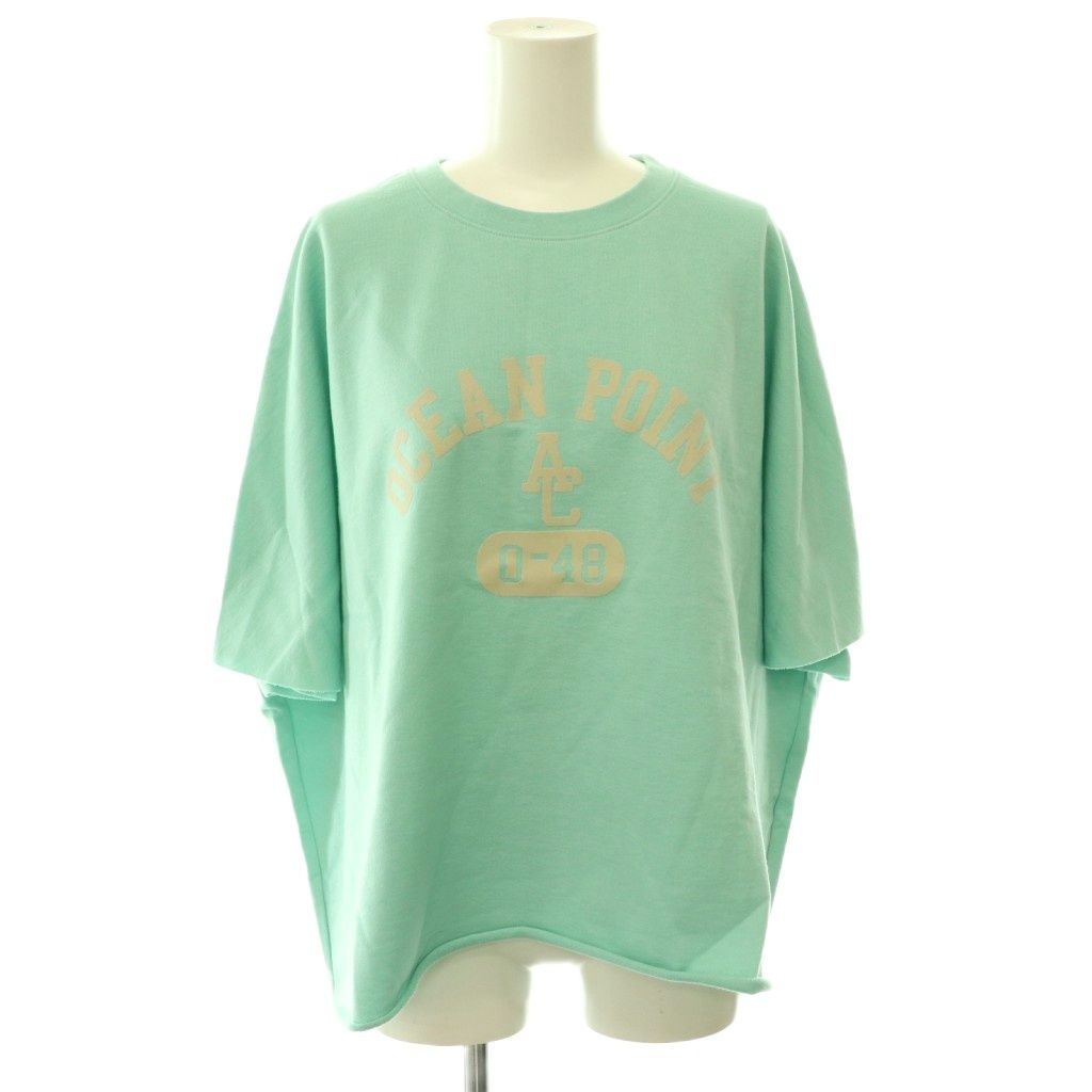 アメリカーナ AMERICANA LAppartement 26SS Short Sleeve Cut Off Sweat スウェット トレーナー カットオフ F ミントグリーン グレージュ /ES ■OS