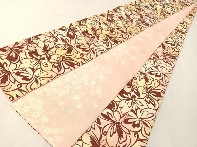 平和屋着物●両面　半幅帯　舞蝶尽くし　正絹　逸品　CABG7951vp