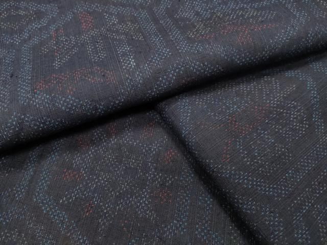 平和屋着物●結城紬　亀甲花蝶文　正絹　逸品　未使用　CABG4445gh