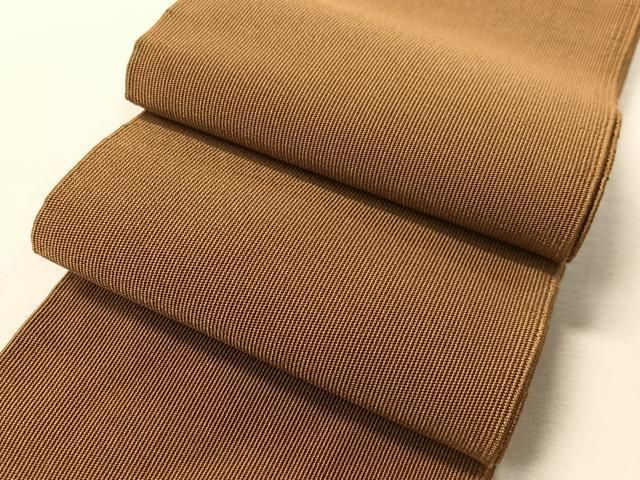 平和屋着物●男性　爪掻き本綴れ　角帯　芝翫茶色　正絹　逸品　CABG7964vp