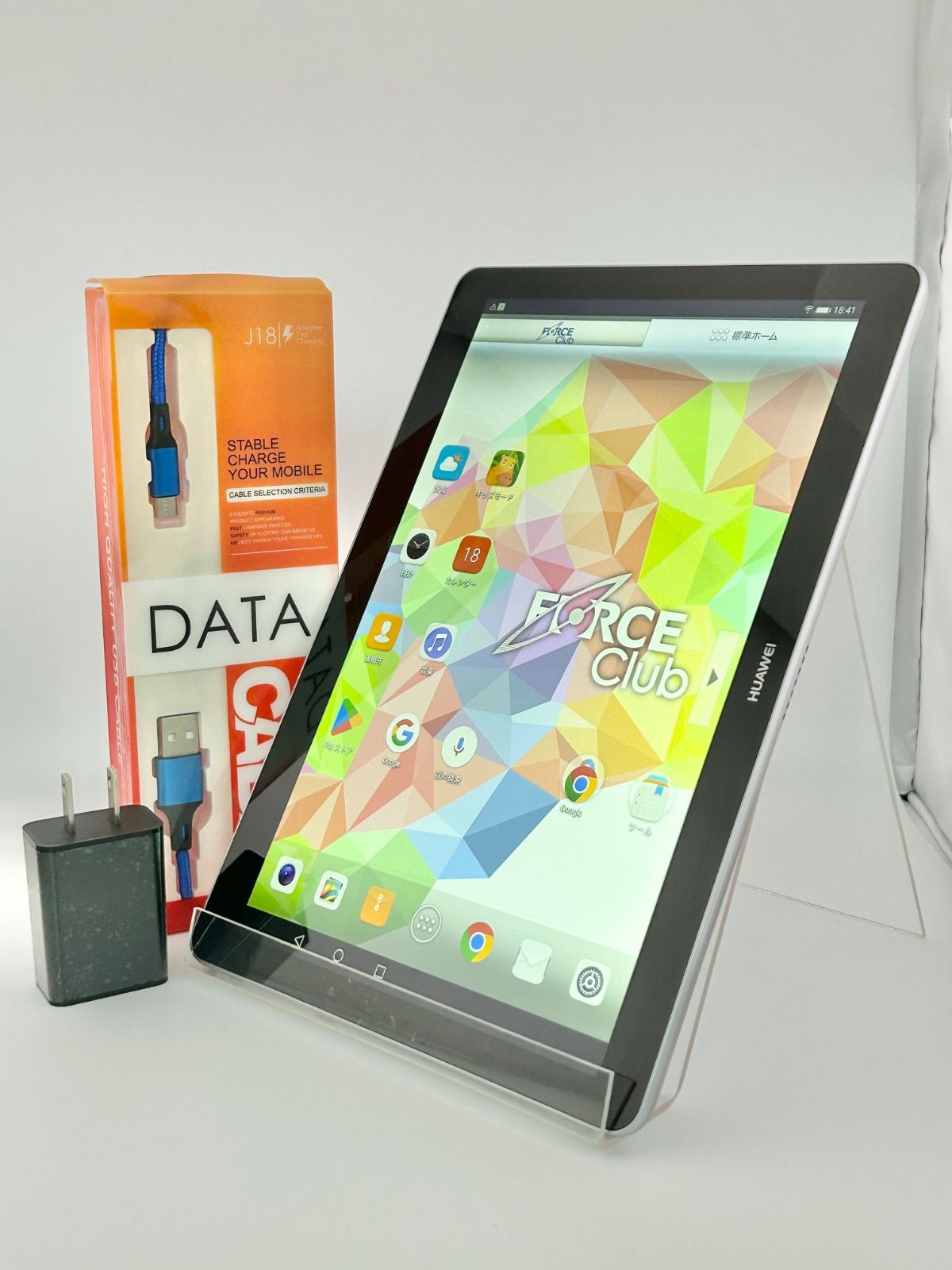 バッテリー良好 HUAWEI MediaPad T3 10 16GB スペースグレイ 中古 本体 動作確認済 【最短送料無料】F-241