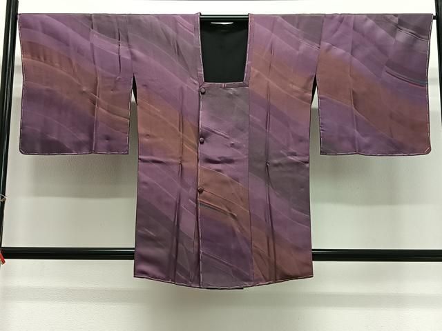 平和屋着物∞道行コート　リバーシブル　霞文　正絹　逸品　未使用　CABG3949ua