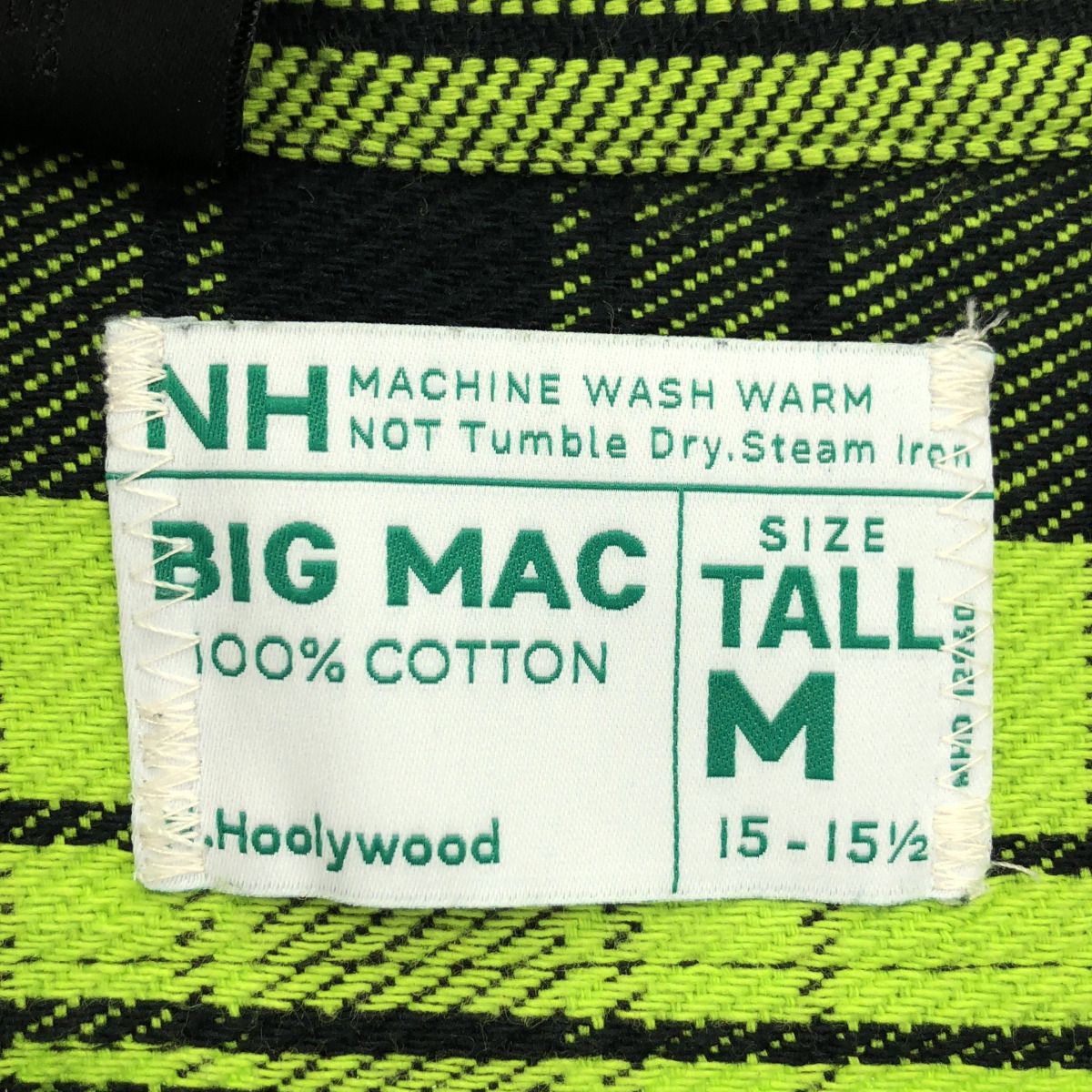 N.HOOLYWOOD×BIG MAC エヌハリウッド ビッグマック SHIRT GRY CHECK チェックシャツ 2241-SH27-012 グリーン×ブラック 38