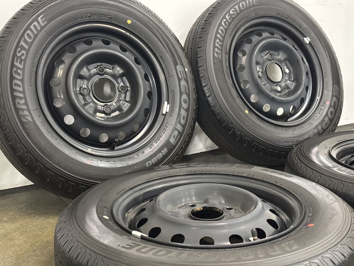 【2025年製 新車外し品】ニッサン NV200 バネット 2WD 純正 14in 5J +45 PCD114.3 ブリヂストン エコピア R680 165/80R14 LT 即納可能 【2025年製 新車外し品】ニッサン NV200 バネット 2WD 純正 14in 5J +45 PCD114.3 ブリヂストン エコピア R680 165/80R14 LT 即納可能