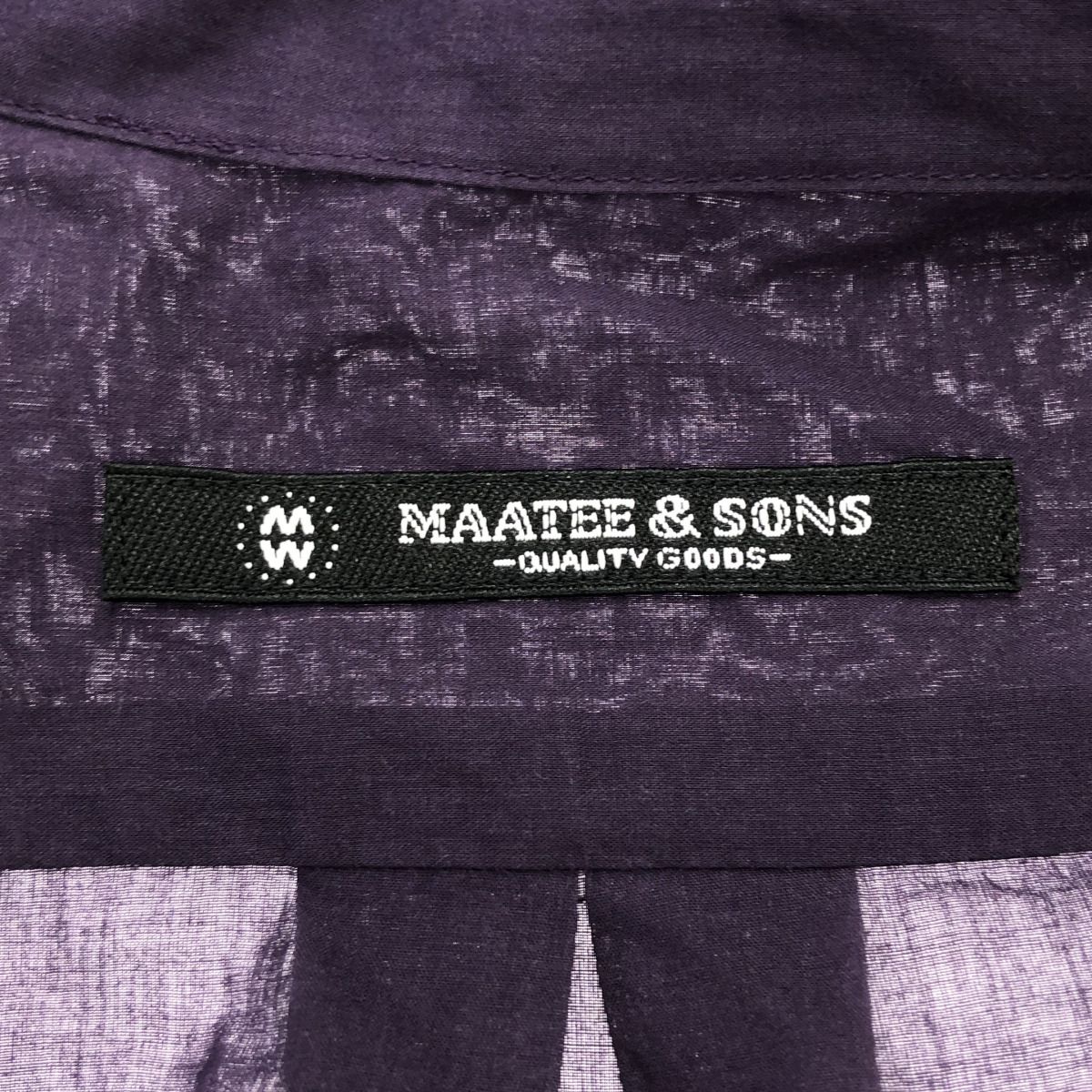 MAATEE&SONS マーティーアンドサンズ 24SS PULL OVER SHIRTS プルオーバーシャツ MT4103-0613C パープル 2 MAATEE&SONS マーティーアンドサンズ 24SS PULL OVER SHIRTS プルオーバーシャツ MT4103-0613C パープル 2