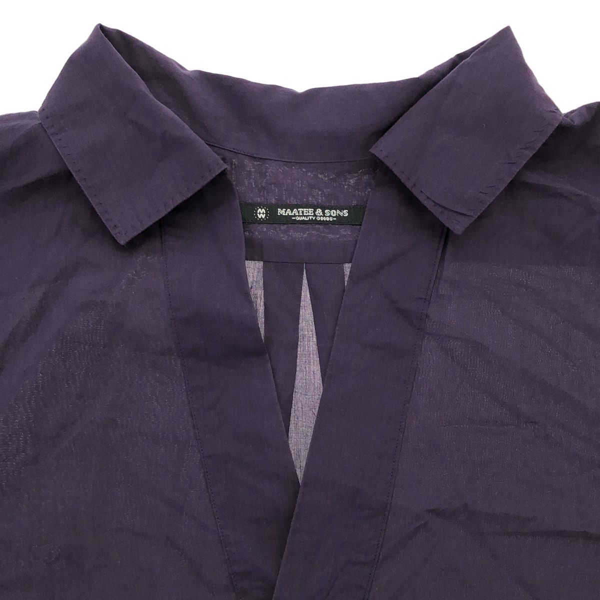 MAATEE&SONS マーティーアンドサンズ 24SS PULL OVER SHIRTS プルオーバーシャツ MT4103-0613C パープル 2 MAATEE&SONS マーティーアンドサンズ 24SS PULL OVER SHIRTS プルオーバーシャツ MT4103-0613C パープル 2