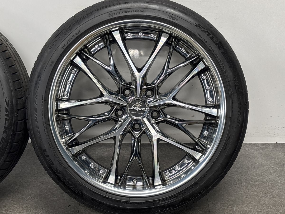 【バリ溝 程度良好】Weds Kranze Weaval 20in 8.5J +30 PCD120 AZENIS FK520L 245/40R20 BMW F25 X3 F26 X4 F01 7シリーズ アルファード