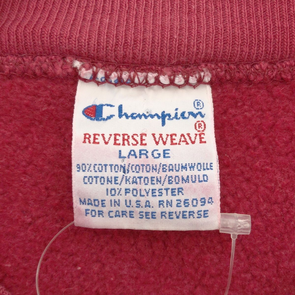 Champion チャンピオン 1990's 刺繍タグ REVERSE WEAVE スナップボタンスウェットカーディガン レッド L