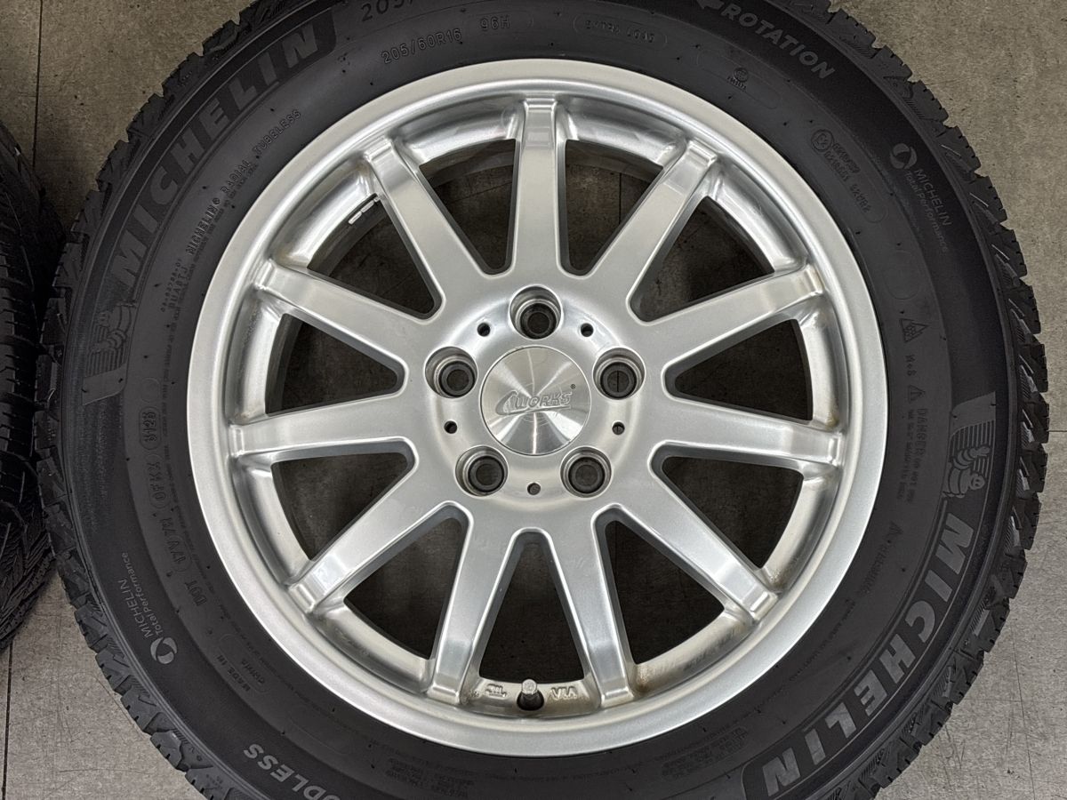 【バリ溝】C-WORKS MS-1 16in 6.5J +40 PCD112 ミシュラン X-ICE SNOW 205/60R16 フォルクスワーゲン ゴルフ 5 6 7 8 トゥーラン 等に