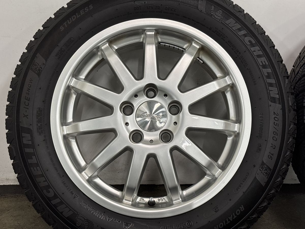 【バリ溝】C-WORKS MS-1 16in 6.5J +40 PCD112 ミシュラン X-ICE SNOW 205/60R16 フォルクスワーゲン ゴルフ 5 6 7 8 トゥーラン 等に