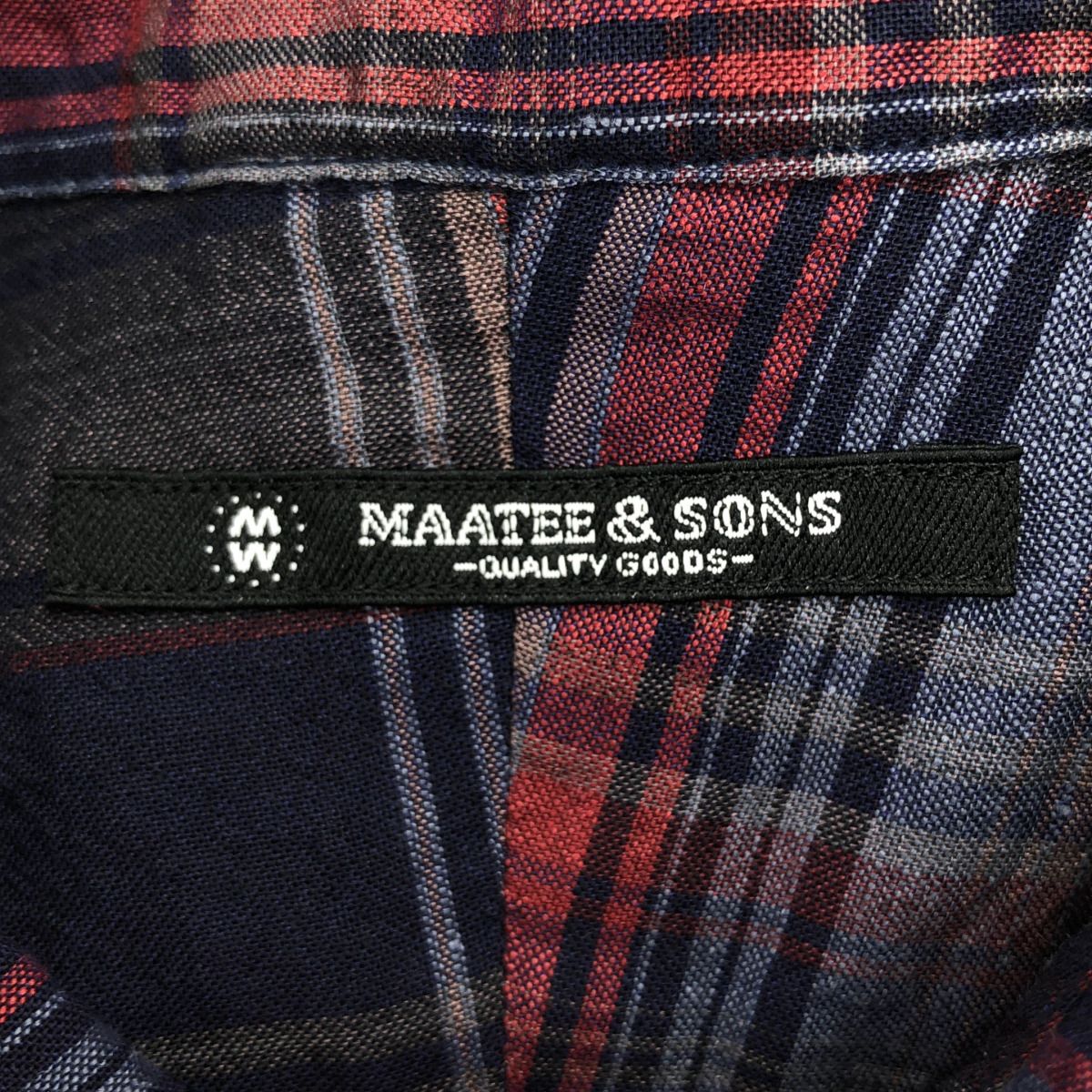 MAATEE＆SONS マーティーアンドサンズ 25SS WORK SHIRTS MIXMADRAS チェックワークシャツ MT5103-0610B ネイビー 2
