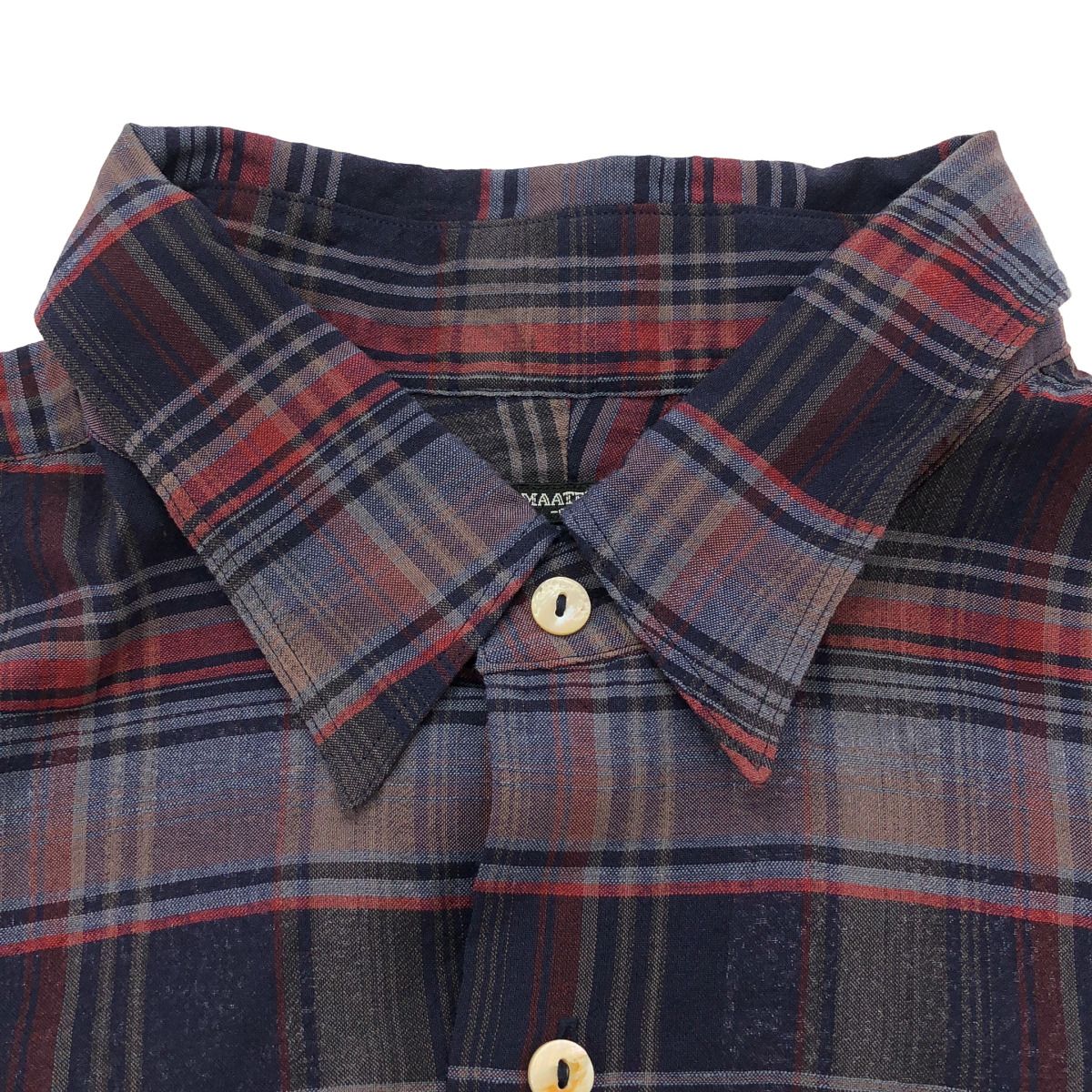 MAATEE＆SONS マーティーアンドサンズ 25SS WORK SHIRTS MIXMADRAS チェックワークシャツ MT5103-0610B ネイビー 2