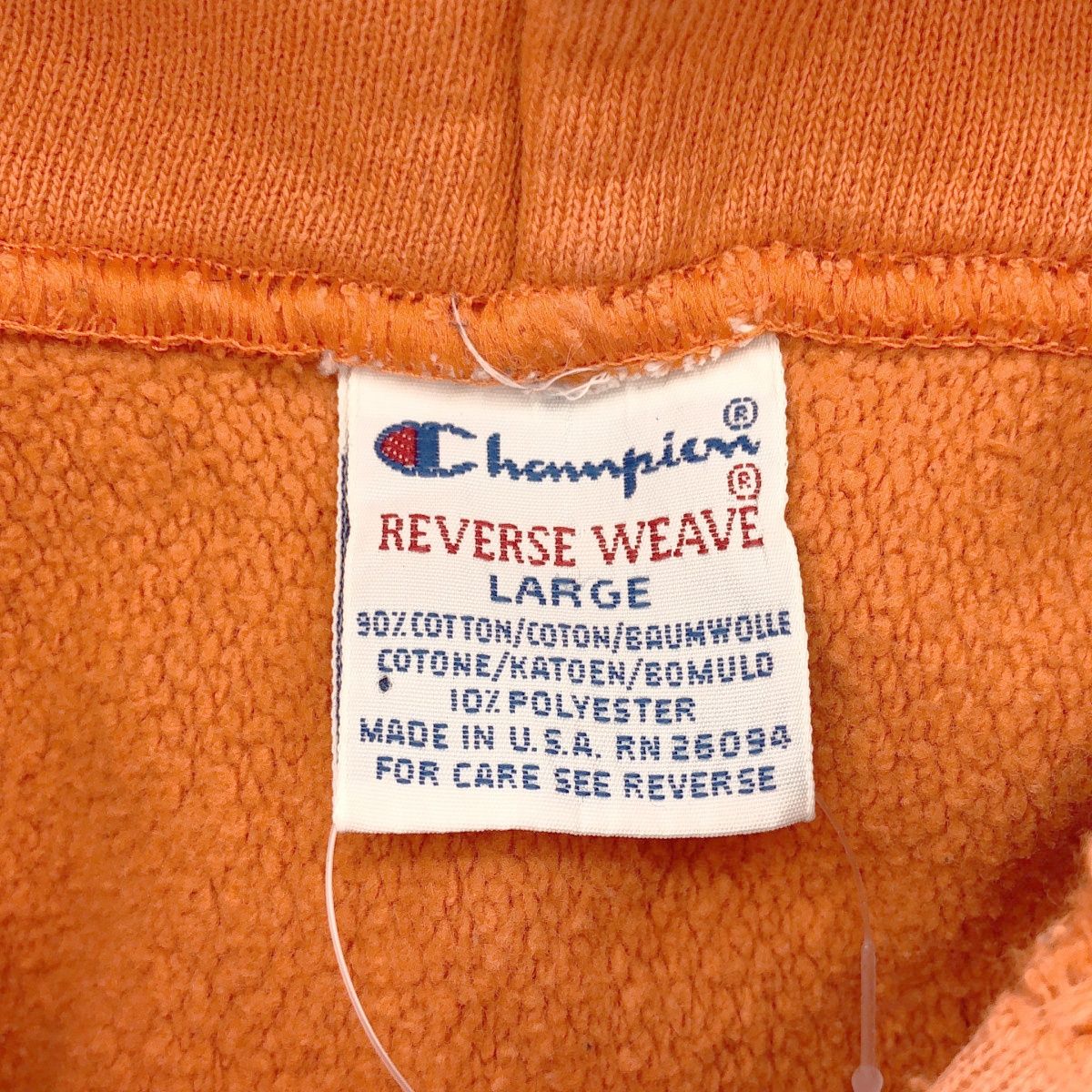Champion チャンピオン 1990's REVERSE WEAVE スウェットプルオーバーパーカー オレンジ L Champion チャンピオン 1990's REVERSE WEAVE スウェットプルオーバーパーカー オレンジ L