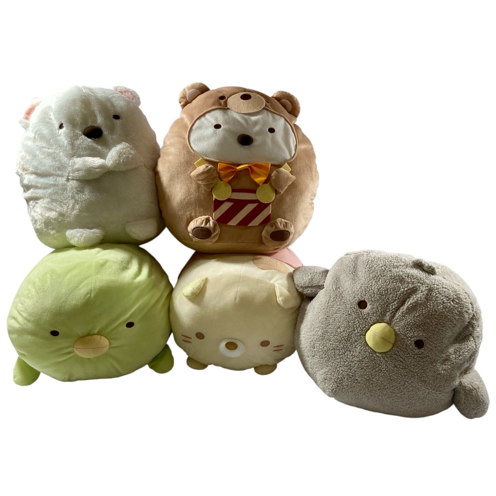 ★ すみっコぐらし BIG ぬいぐるみ 5点 まとめ商品 しろくま、ぺんぎん？、ひよこ？、ねこ、とんかつ など 現状品 2.7kg
