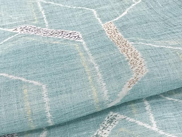 平和屋着物*夏物 本場小千谷縮 紗 亀甲重ね文 反端付き 麻 逸品 CABJ4022xi 平和屋着物*夏物 本場小千谷縮 紗 亀甲重ね文 反端付き 麻 逸品 CABJ4022xi