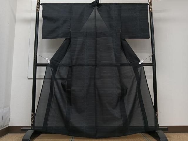 平和屋着物＊夏物　本場大島紬　夏大島　横段文　正絹　逸品　CABJ4045xi