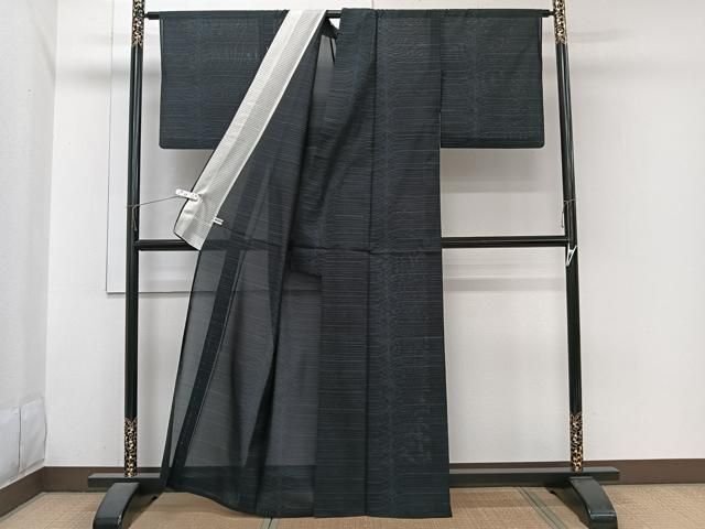 平和屋着物＊夏物　本場大島紬　夏大島　横段文　正絹　逸品　CABJ4045xi