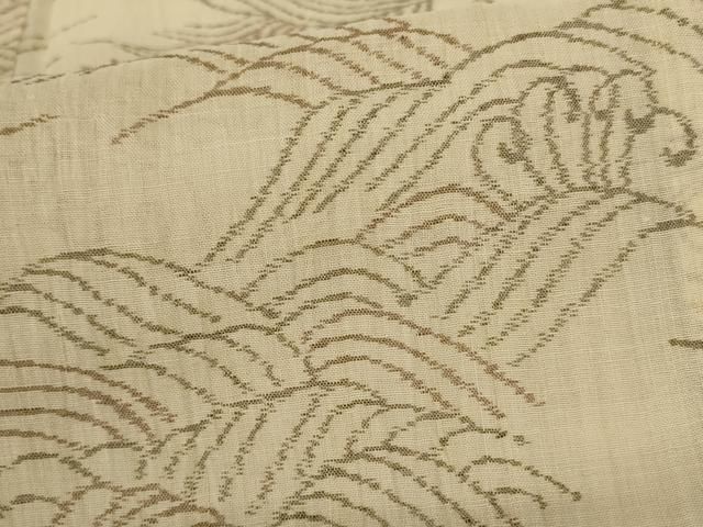 平和屋着物＊夏物　小千谷ちぢみ　立波文　麻　逸品　AABJ9190jd