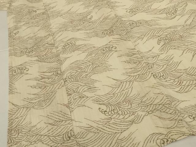 平和屋着物＊夏物　小千谷ちぢみ　立波文　麻　逸品　AABJ9190jd