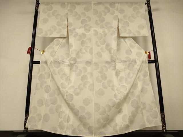 平和屋着物*夏物 本場大島紬 夏大島 白大島 雪輪文 正絹 逸品 AABJ9199jd