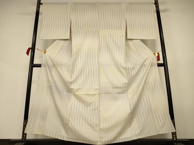 平和屋着物＊夏物　紗紬　変わり縞　正絹　逸品　AABK2602jd