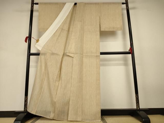 平和屋着物*夏物 紗紬 縞 正絹 逸品 AABK2605jd 平和屋着物*夏物 紗紬 縞 正絹 逸品 AABK2605jd