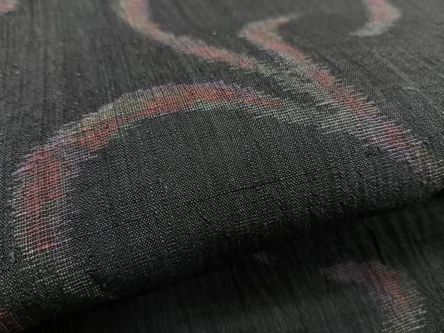 平和屋着物＊夏物　紬　唐草文　正絹　逸品　CABJ4054xi