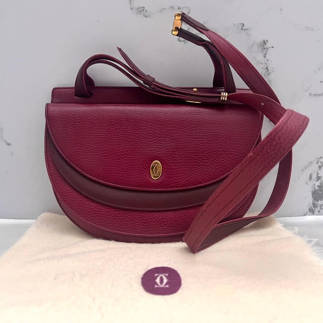 ◇美品◇カルティエ マストライン ショルダーバッグ カーフレザー シボ