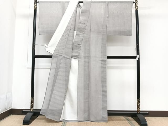 平和屋着物*夏物 紗紬 縞 正絹 逸品 CABJ4060xi 平和屋着物*夏物 紗紬 縞 正絹 逸品 CABJ4060xi
