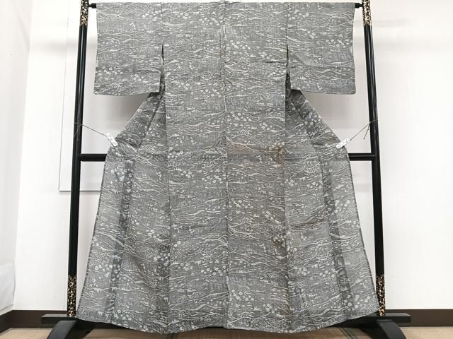 平和屋着物*夏物 本場小千谷縮 風景文 麻 逸品 CABJ4061xi 平和屋着物*夏物 本場小千谷縮 風景文 麻 逸品 CABJ4061xi