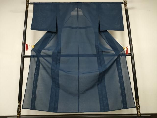 平和屋着物＊夏物　色無地　笹紋紗　褐返色　AABK2615jd