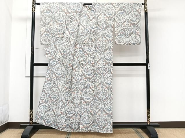 平和屋着物*夏物 本場小千谷縮 花唐草文 麻 逸品 CABJ4062xi 平和屋着物*夏物 本場小千谷縮 花唐草文 麻 逸品 CABJ4062xi