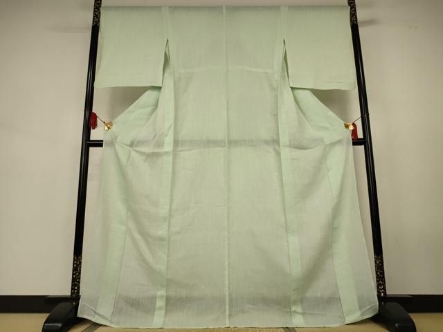 平和屋着物*夏物 上布 若芽色 くるり 麻 逸品 AABK2620jd