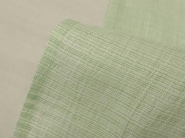 平和屋着物＊夏物　上布　若芽色　くるり　麻　逸品　AABK2620jd