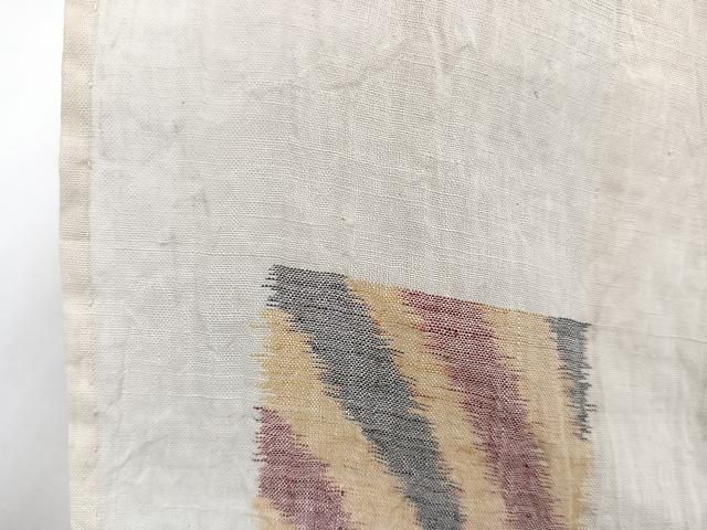 平和屋着物＊夏物　本場小千谷縮　幾何学文　麻　逸品　CABJ4066xi