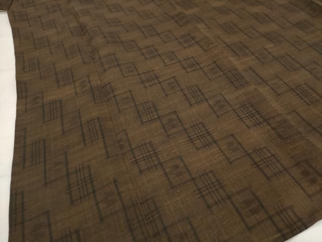 平和屋着物＊夏物　紗紬　琉球絣文様　正絹　逸品　AABK2801st