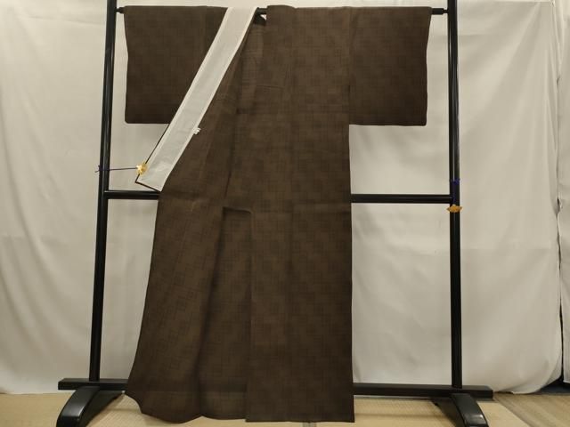 平和屋着物＊夏物　紗紬　琉球絣文様　正絹　逸品　AABK2801st