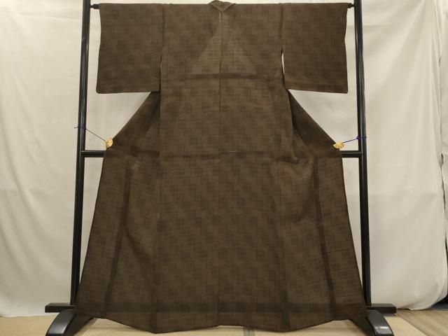 平和屋着物＊夏物　紗紬　琉球絣文様　正絹　逸品　AABK2801st