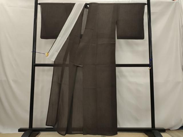 平和屋着物*夏物 本場小千谷ちぢみ 赤墨色 麻 逸品 AABK2802st 平和屋着物*夏物 本場小千谷ちぢみ 赤墨色 麻 逸品 AABK2802st