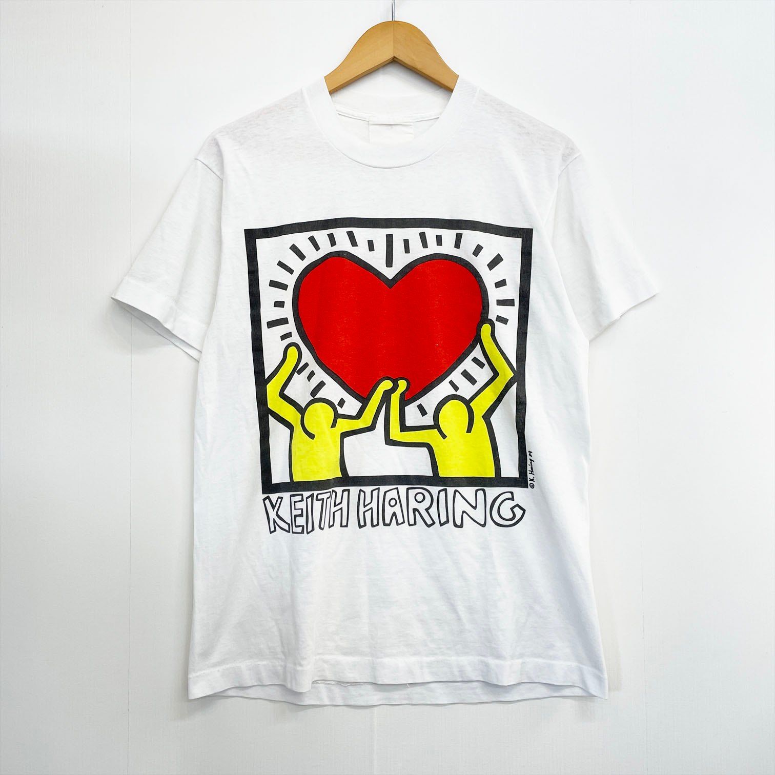 80s キース ヘリング Keith Haring A Masterpiece Tee ボディ 89年 USA 米国製 Tシャツ ヴィンテージ Ks6-61