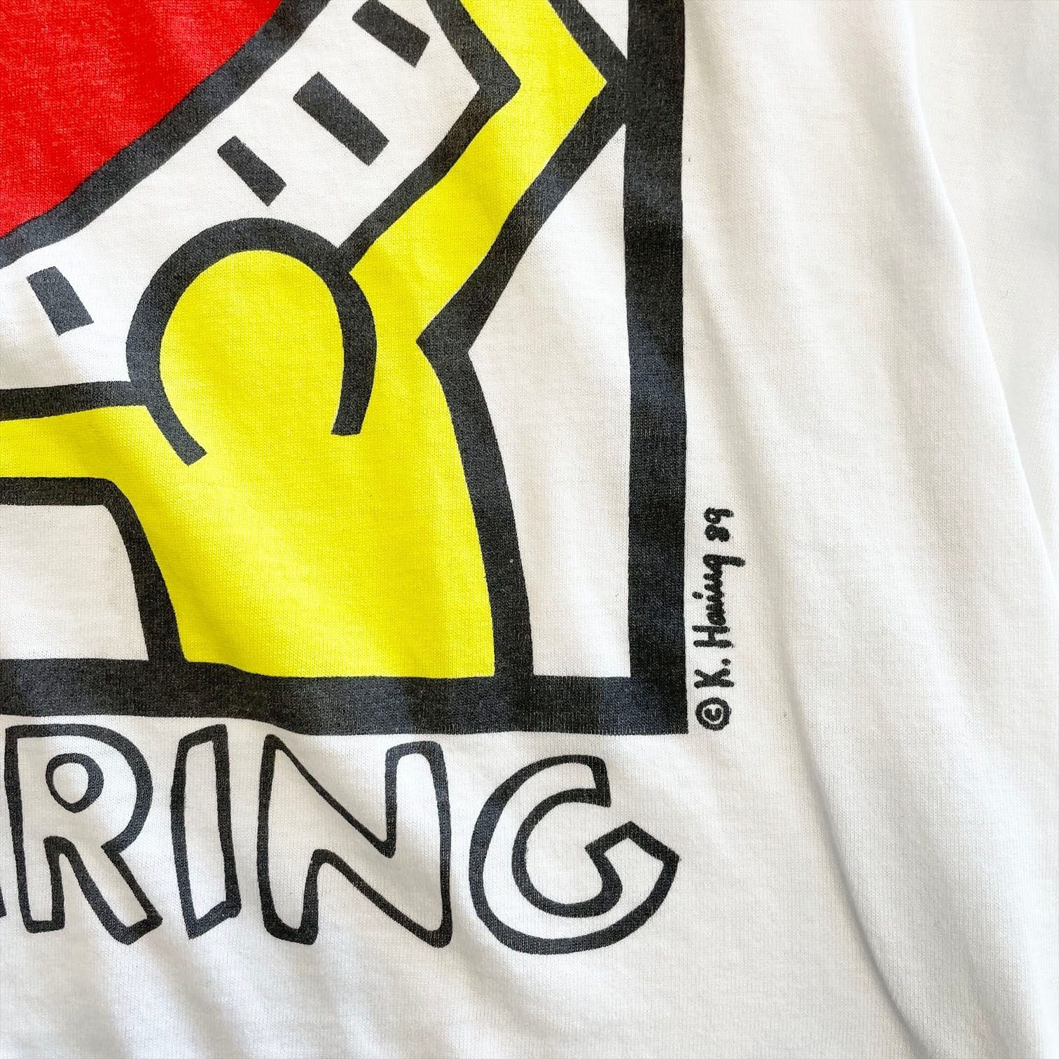80s キース ヘリング Keith Haring A Masterpiece Tee ボディ 89年 USA 米国製 Tシャツ ヴィンテージ Ks6-61