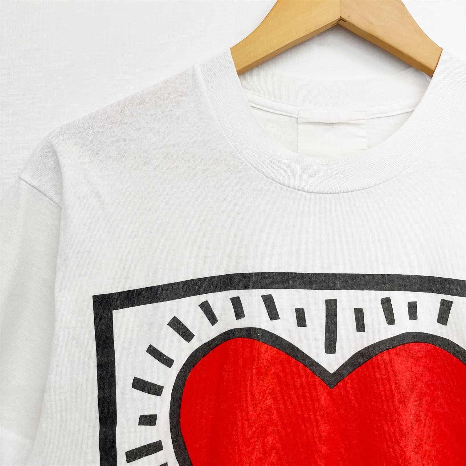 80s キース ヘリング Keith Haring A Masterpiece Tee ボディ 89年 USA 米国製 Tシャツ ヴィンテージ Ks6-61